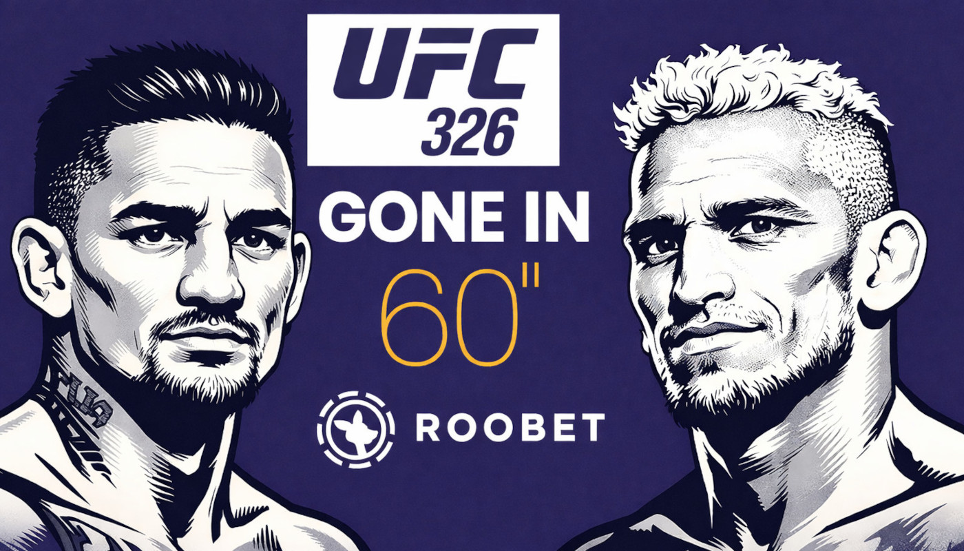 UFC 326 Holloway vs Oliveira Roobet Gone in 60 seconds promotion