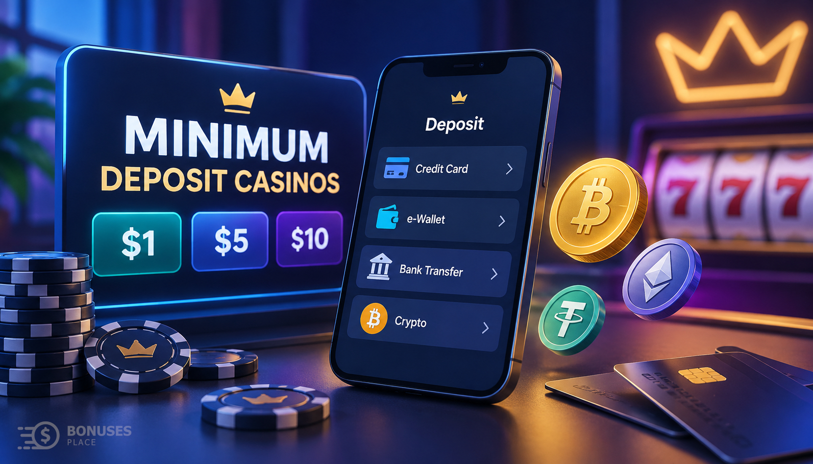 Minimum deposit casinos with $1, $5 and $10 deposit options using cards, e-wallets and crypto
