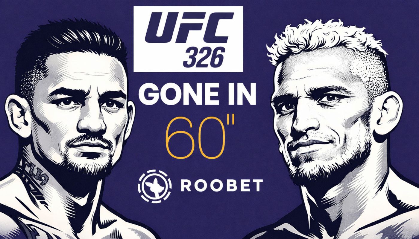 UFC 326 Holloway vs Oliveira Roobet Gone in 60 seconds promotion