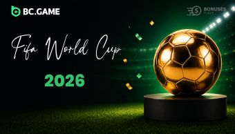 BC.Game World Cup 2026 bonus with golden football and sportsbook rewards