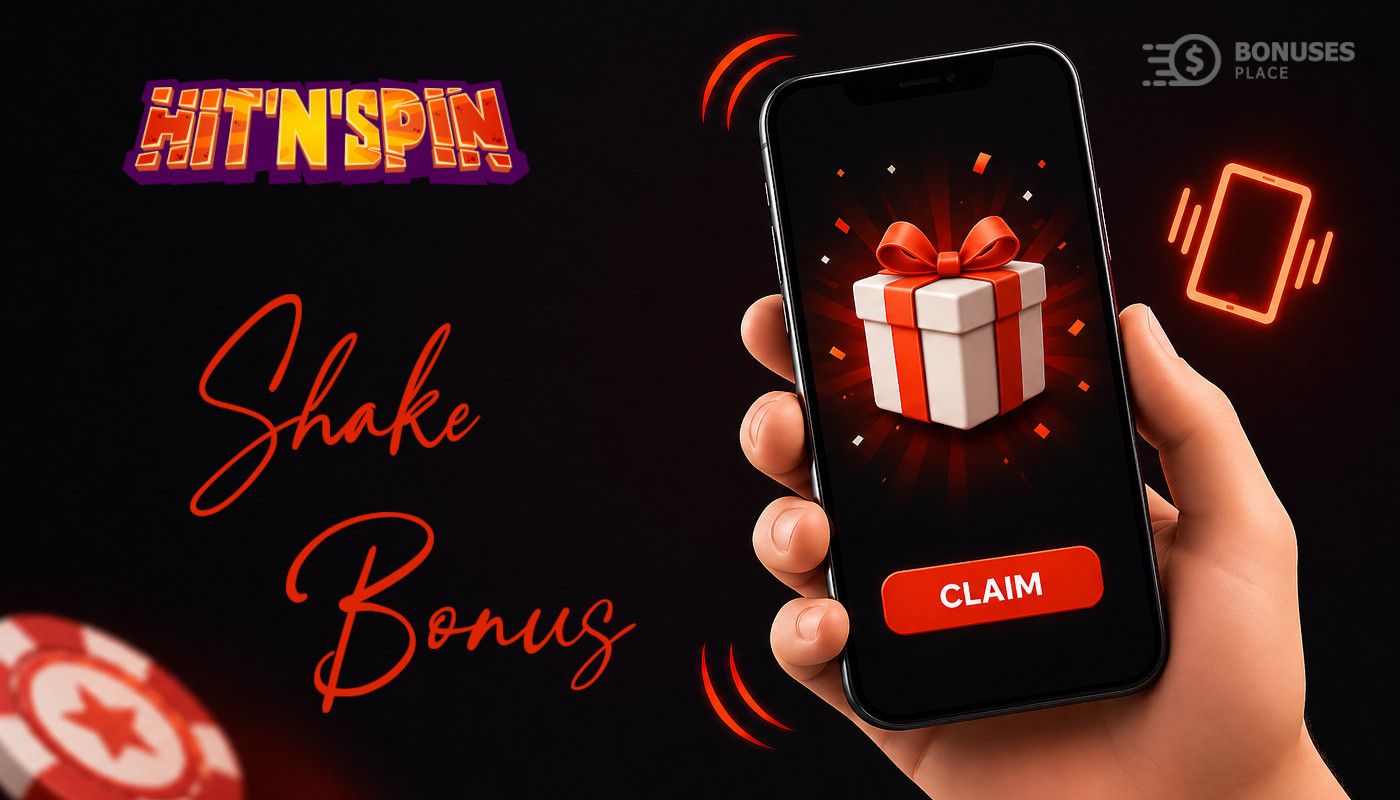 HitnSpin Shake Bonus mobile app reward shown on smartphone after shaking feature activation
